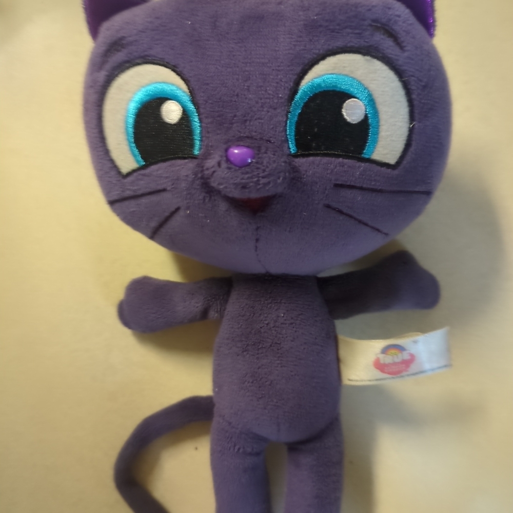 True & Co. Purple Cat Plush with Blue Eyes
